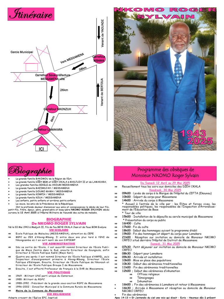 Programme des obsèques de Roger Sylvain | PDF