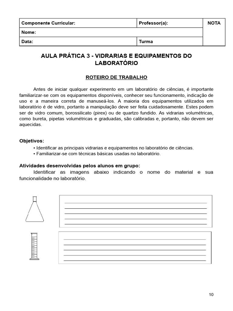 Vidrarias e Equipamentos de Laboratório | PDF