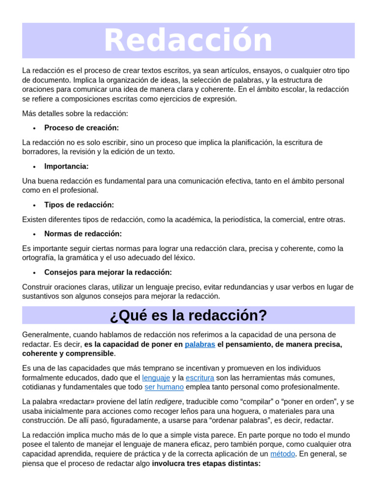Ejercicios para mejorar la redacción | PDF | Palabra | Comunicación