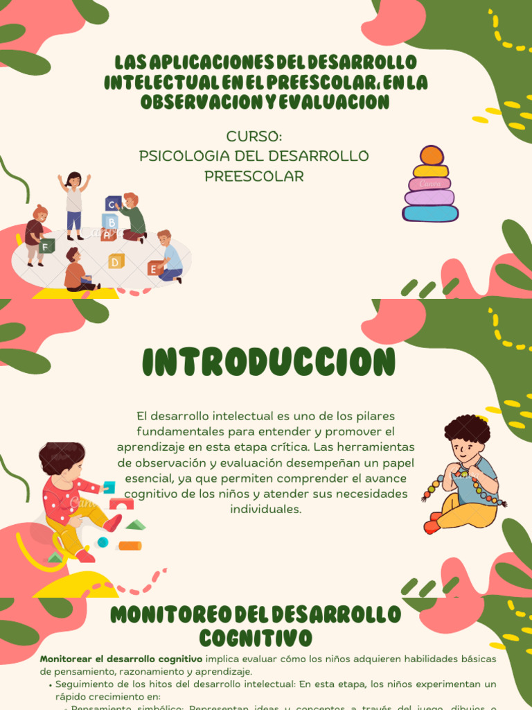 Las Aplicaciones Del Desarrollo Intelectual en El Preescolar, en La ...