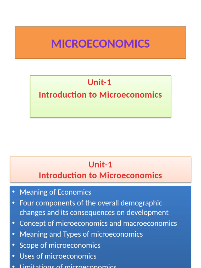 Introduction to Microeconomics Concepts | PDF
