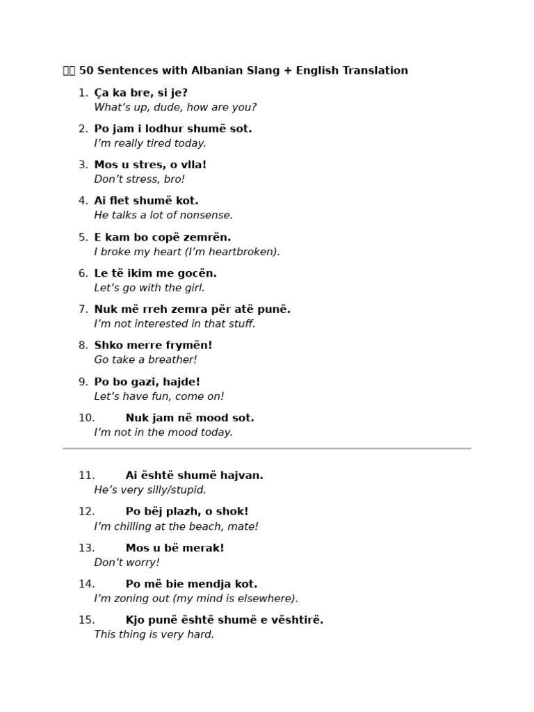 Learn Albanian Slang | PDF