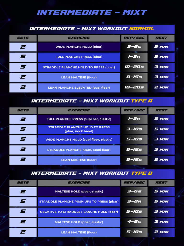 Program Planche & Maltese INTERMEDIATE | PDF | Strength Training ...