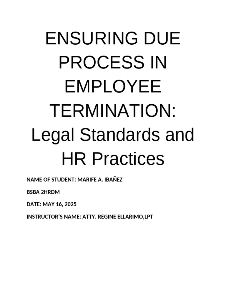 Due Process in Employee Termination | PDF | Labour Law | Employment