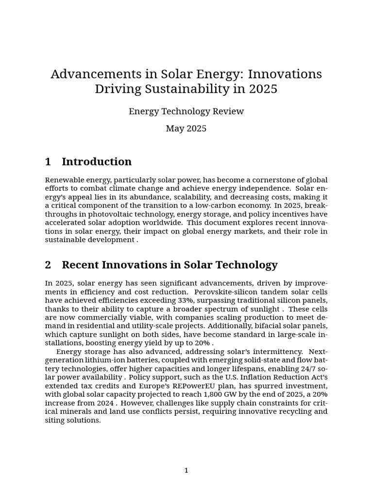 Solar Energy Innovations 2025 | PDF | Solar Power | Photovoltaics
