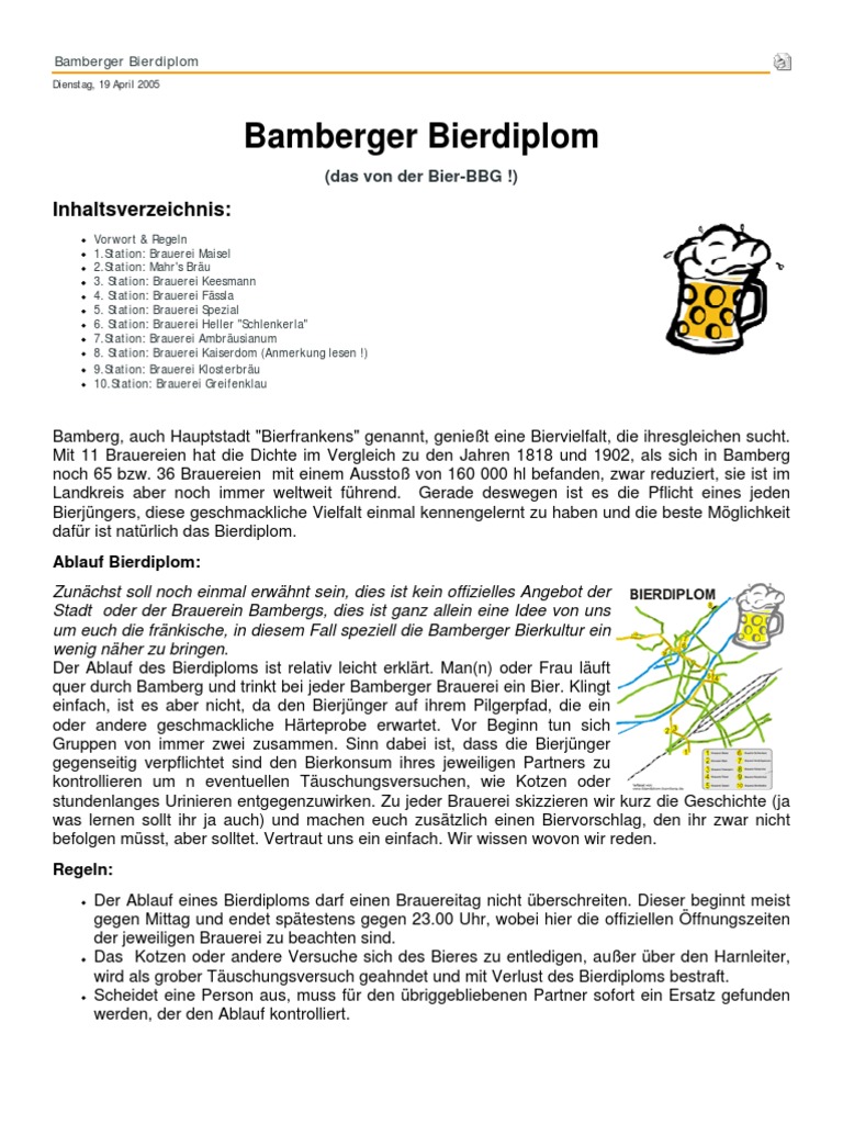 Bamberger Bierdiplom[Bier de