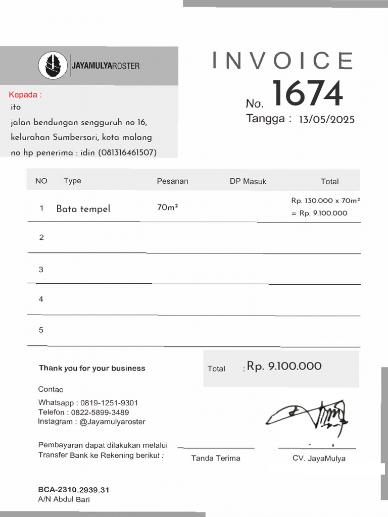 Invoice 1674-6 | PDF