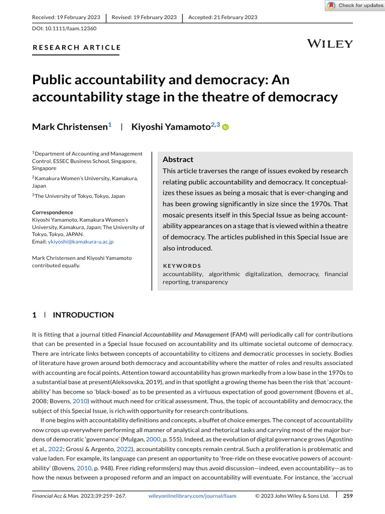 Public Accountability and Democracy | PDF | Accountability | Governance