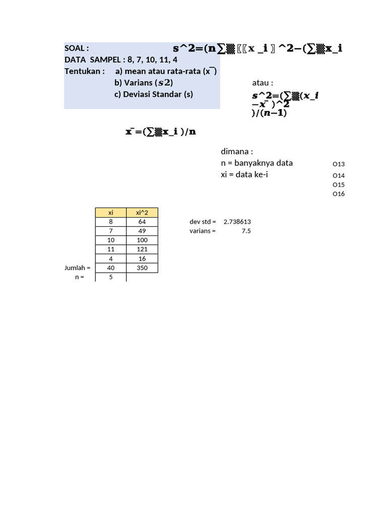 Latihan - Rata, S, s2 | PDF