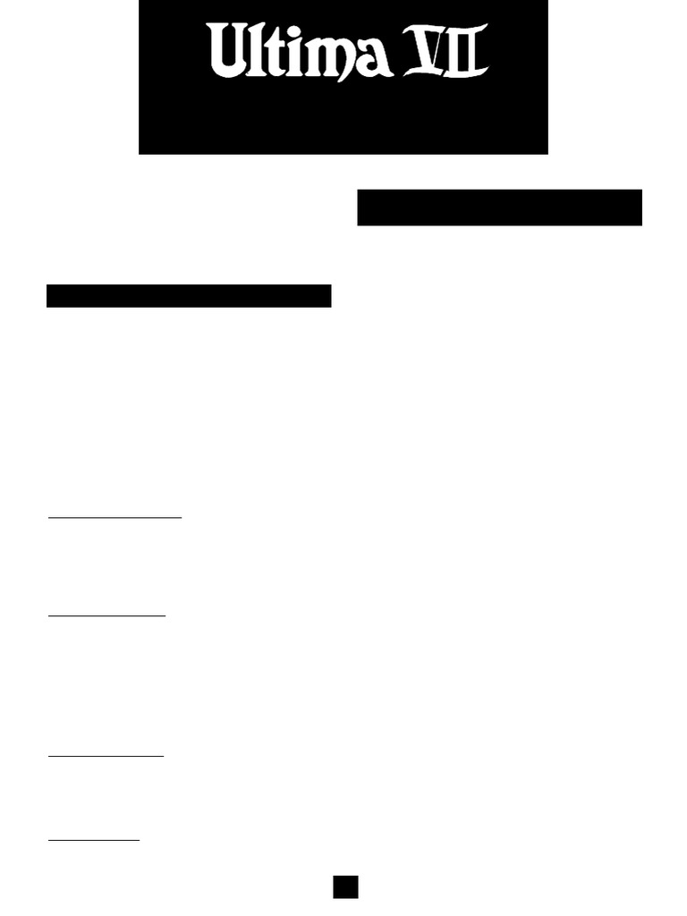 Ultima VII Player Reference Guide | PDF | Cursor (User Interface ...