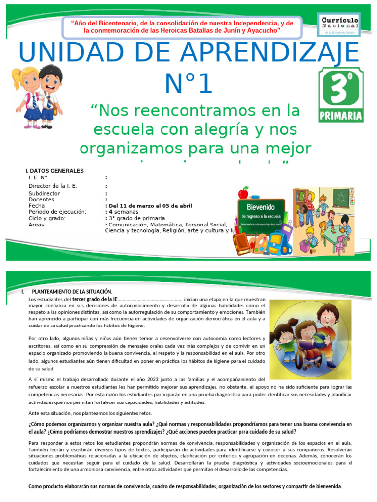 Unidad de Aprendizaje N°1 | PDF | Aprendizaje | Geometría