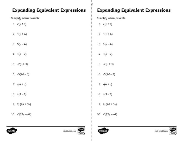 Expanding Equivalent Expressions | PDF