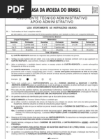 prova 1 - assistente técnico administrativo - apoio administrativo