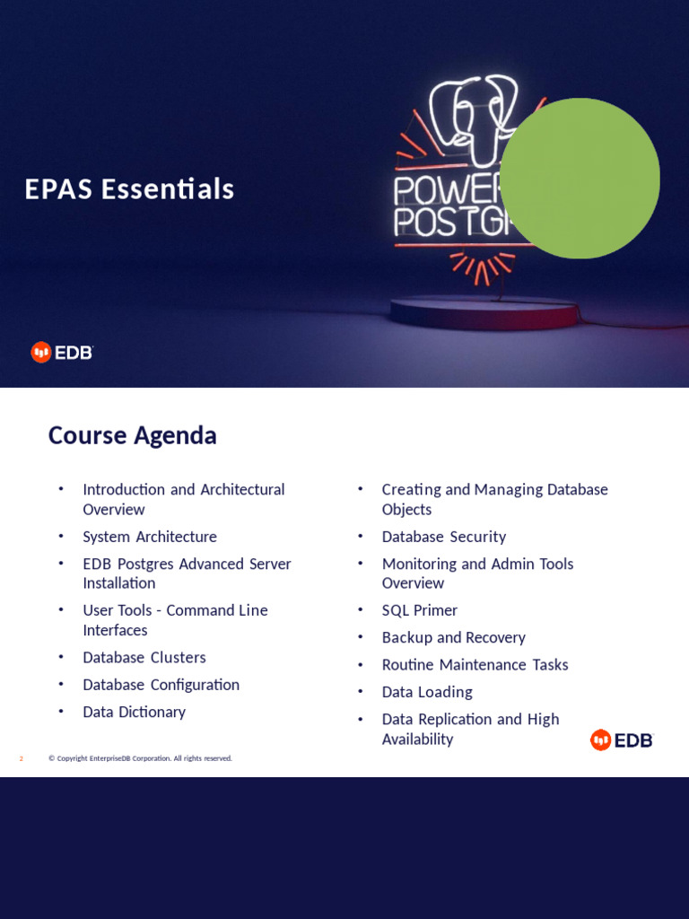 EPAS Overview and Key Features | PDF | Postgre Sql | Computer Data