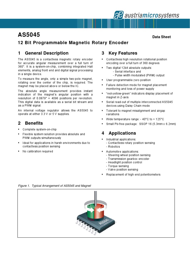 AS5045 Datasheet v1 7 | PDF | Capacitor | Sensor