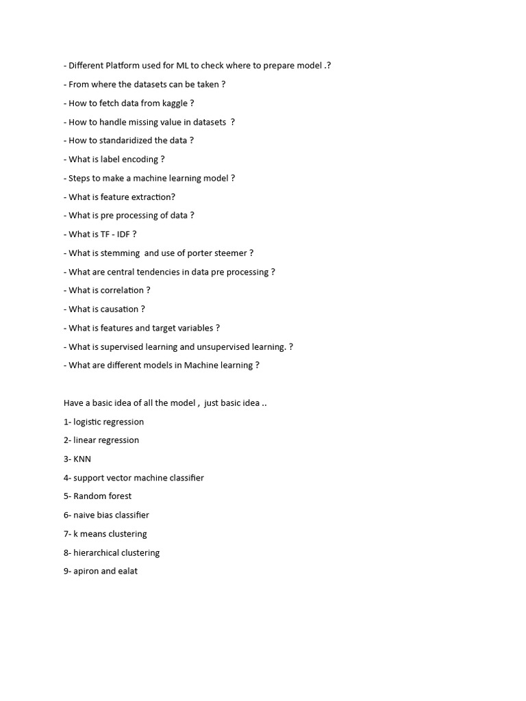 Machine Learning Basics and Model Selection Guide | PDF | Machine ...