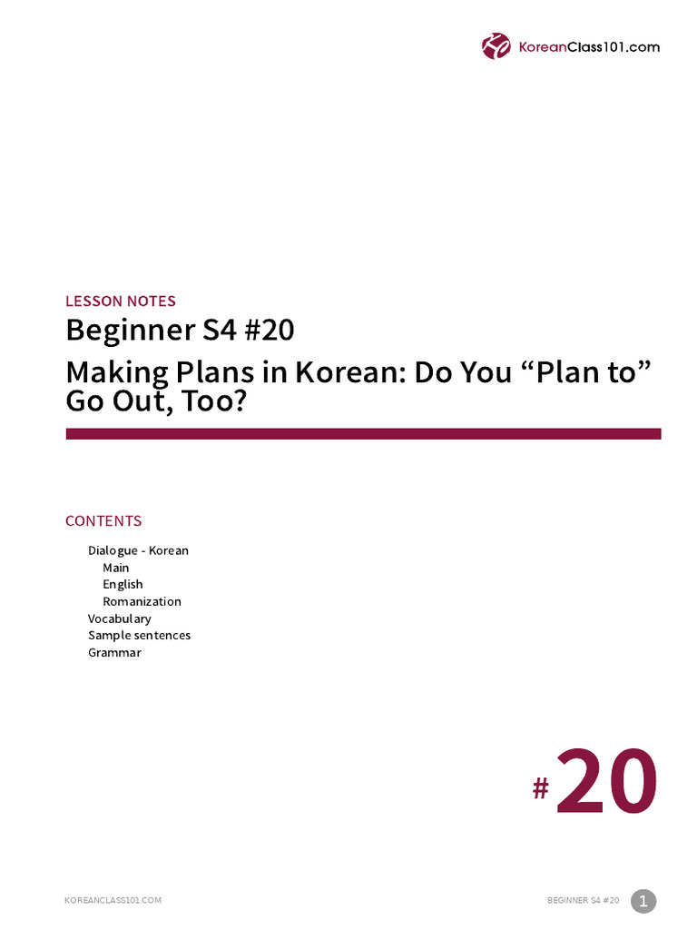 Making Plans in Korean | PDF | Languages | Foreign Language Studies