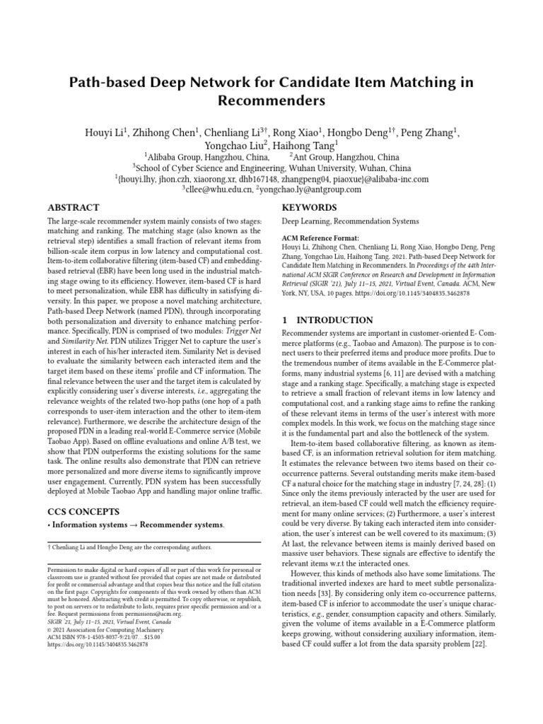 Path-Based Deep Network For Candidate Item Matching in Recommenders ...