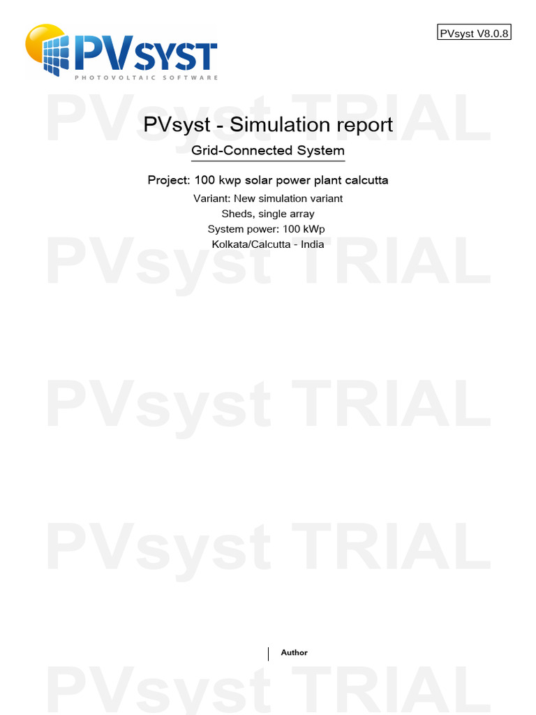100 kWp Solar Plant Simulation Report | PDF | Photovoltaic System ...