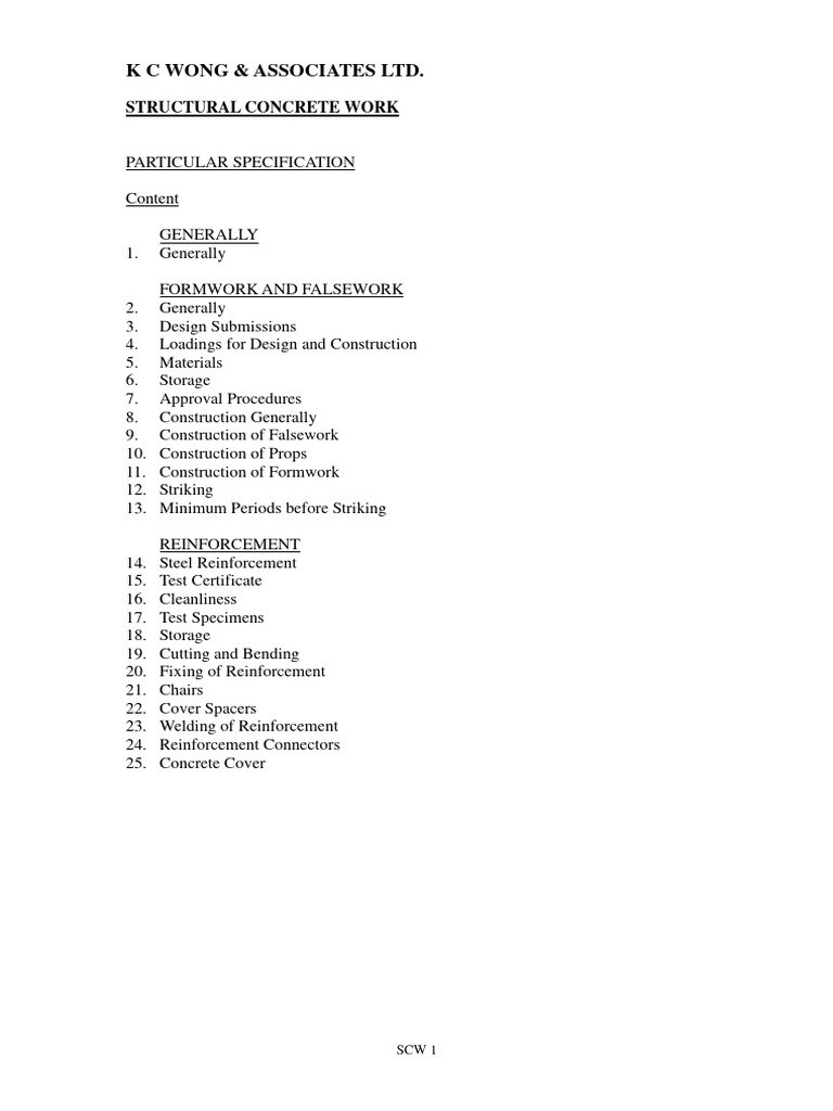 Concrete Specifications 20140520 | PDF | Concrete | Cement