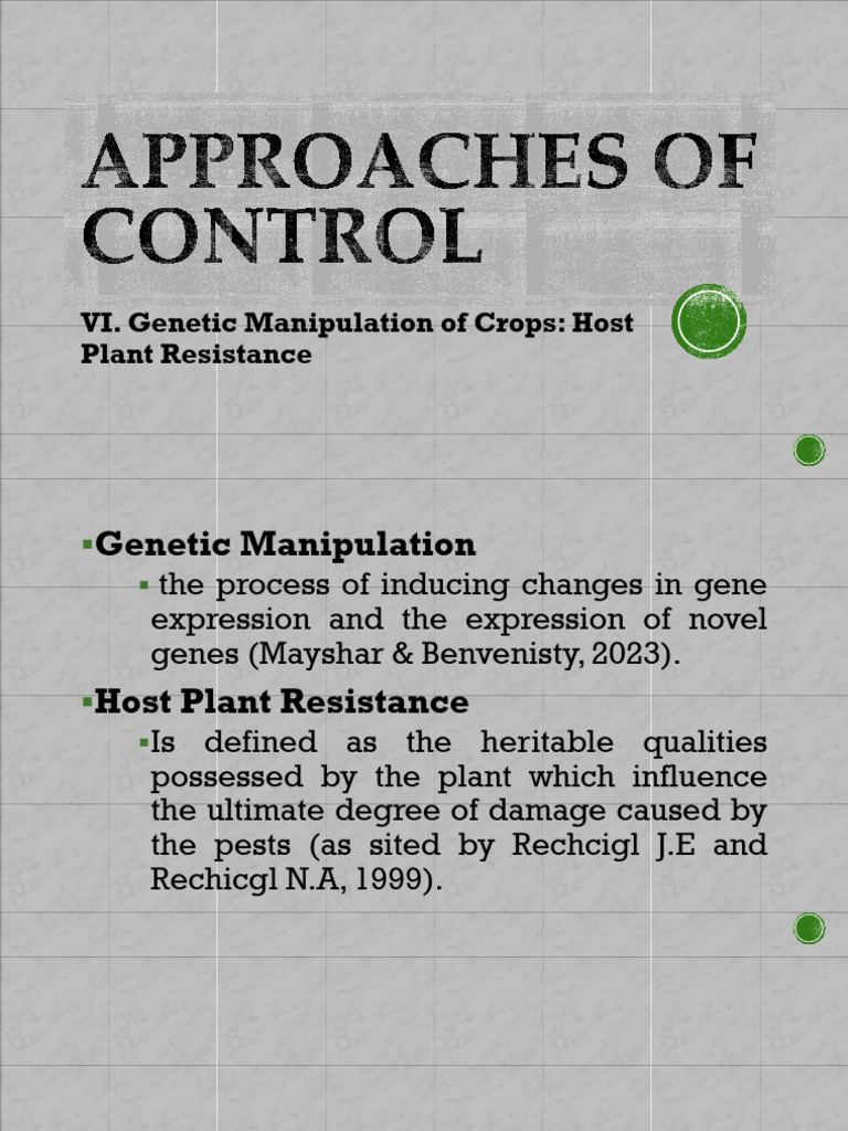 Genetic Manipulation of Crops Host Plant Resistance | PDF