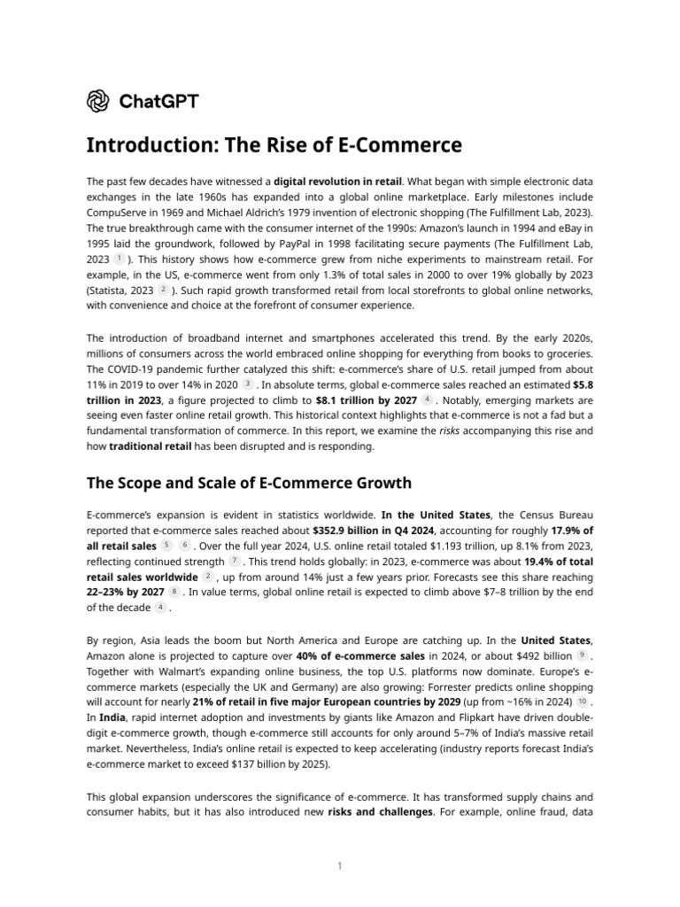 E-Commerce Growth and Risks Analysis | PDF | E Commerce | Retail