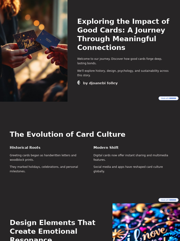 Exploring The Impact of Good Cards A Journey Through Meaningful ...