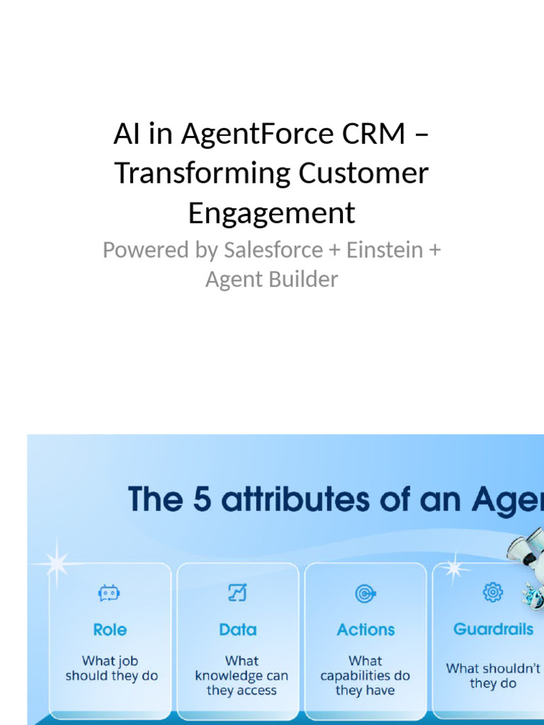 AI in AgentForce CRM With 5 Attributes Slide | PDF