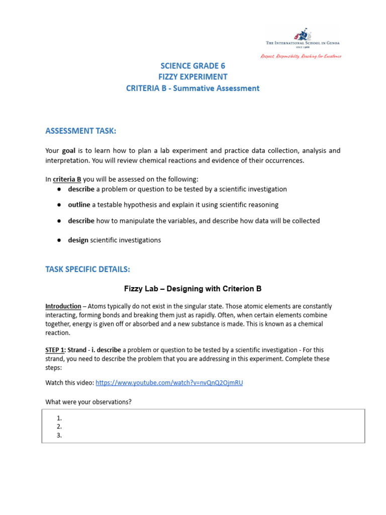 6th Grade Science: Fizzy Experiment Guide | PDF | Experiment | Hypothesis