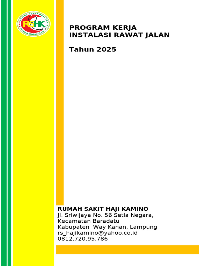 Program Kerja Instalasi Rawat Jalan 2025 | PDF