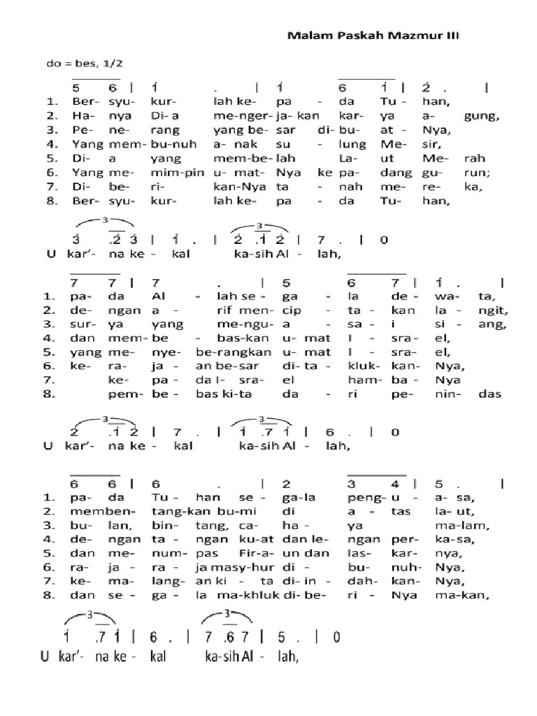 Mazmur Malam Paskah Setelah Bacaan 3 | PDF