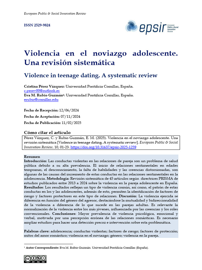 Violencia en el noviazgo adolescente: revisión | PDF | Violencia | Agresión