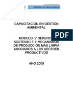 Modulo IV Gerencia Sostenible y Mecanismos de Produccion Mas Limpia 1