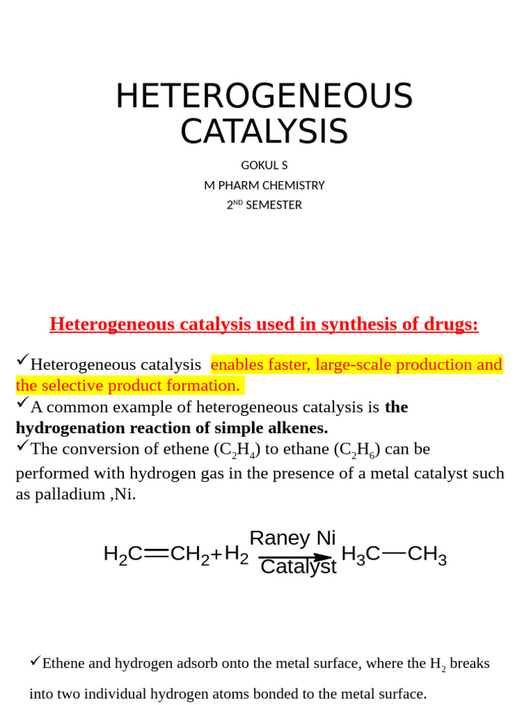 Heterogeneous Catalysis Examples and Applications | PDF | Catalysis ...