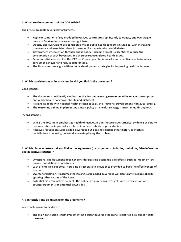 Critical Thinking Assignment Pdf Obesity Argument