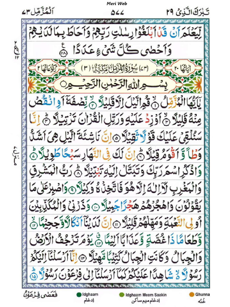 Surah Muzzamil PDF | PDF