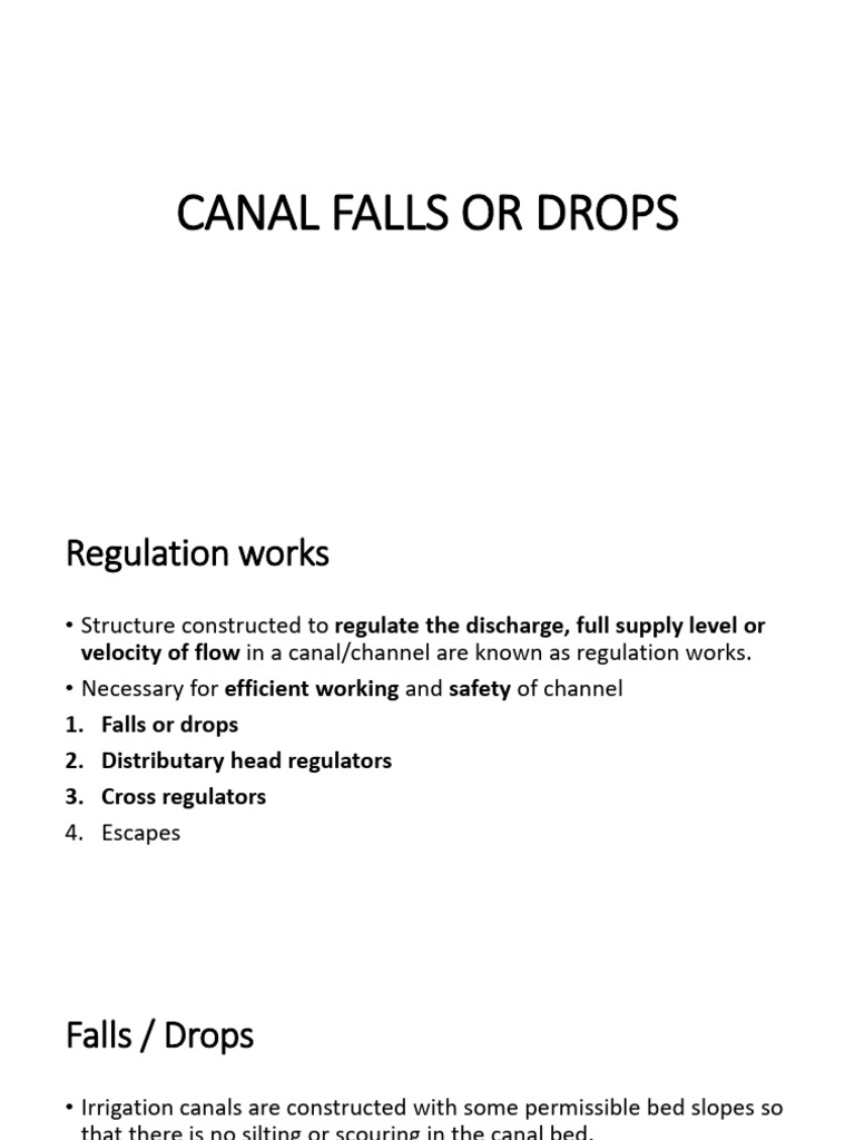 Understanding Canal Falls and Regulation Works | PDF | Canal | Slope