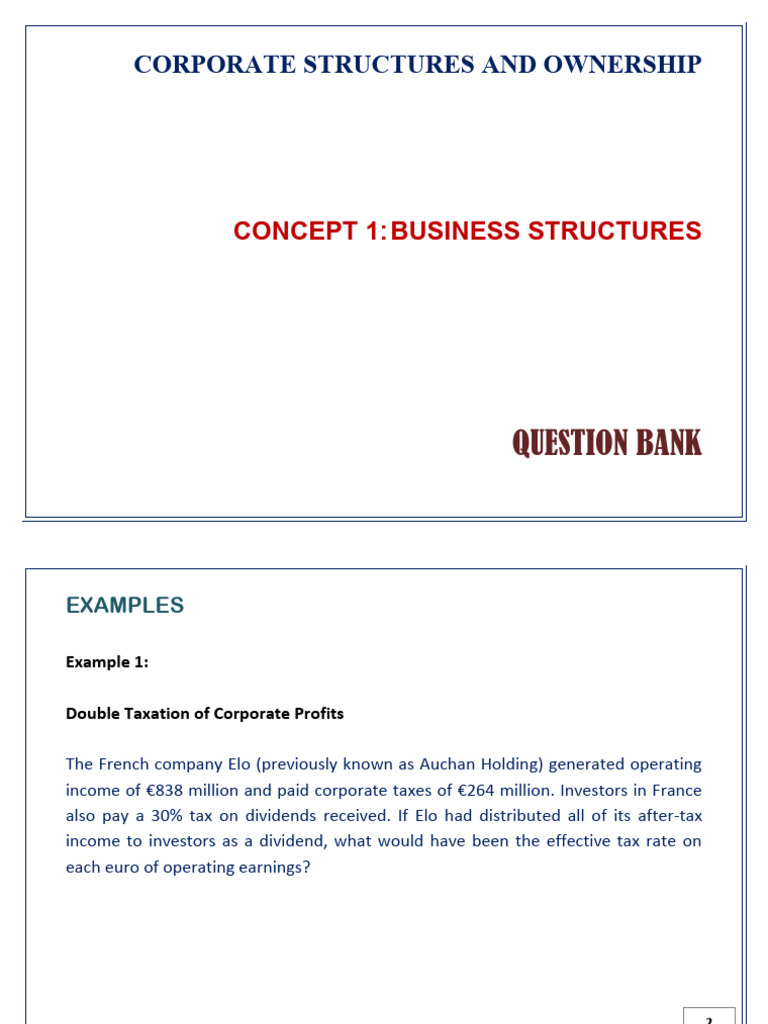 Q Bank Corporate Structures and Ownership Concept 1 | PDF | Dividend ...