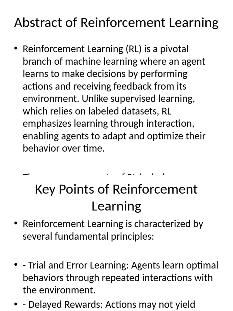Overview of Reinforcement Learning Concepts | PDF | Learning ...