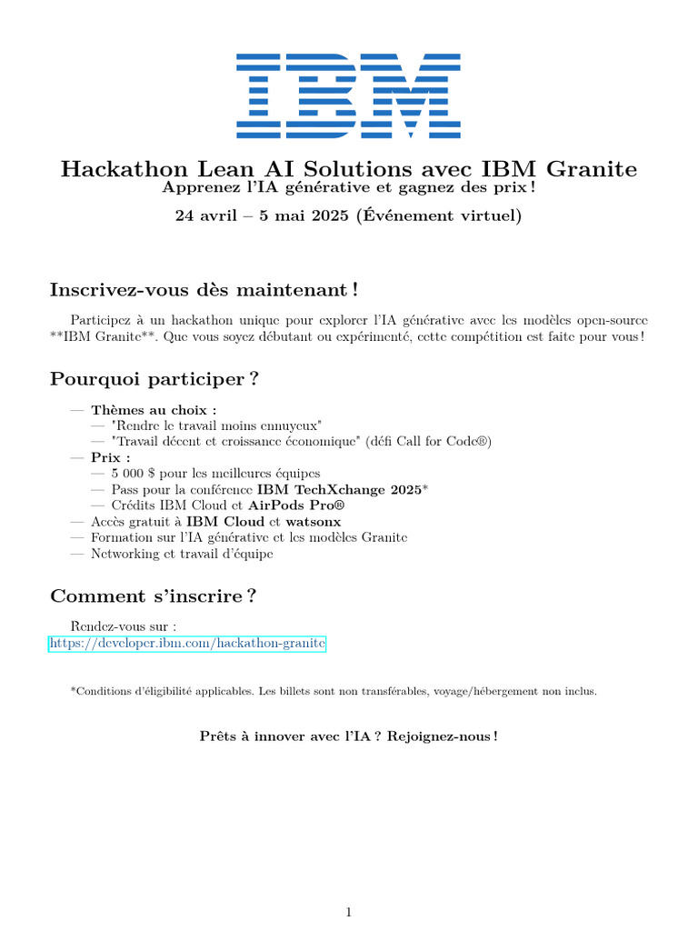 Hackathon IA avec IBM Granite 2025 | PDF