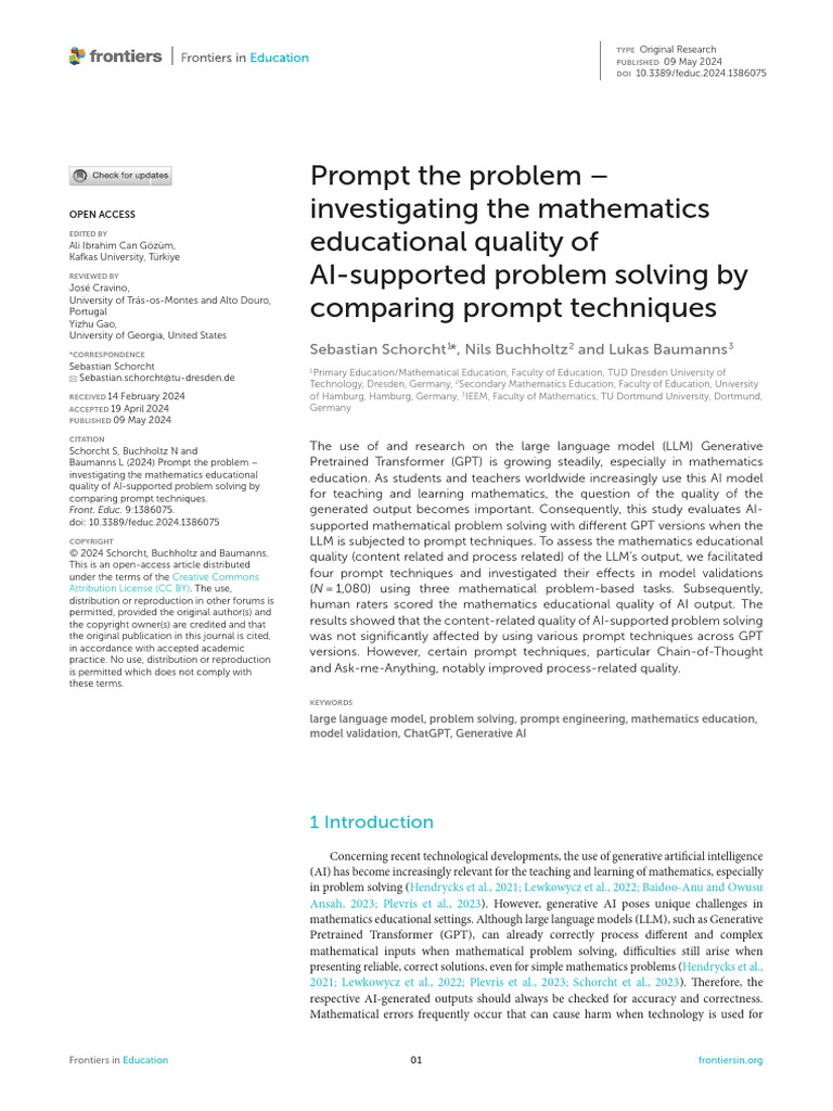 Evaluating AI in Math Problem Solving | PDF | Artificial Intelligence ...