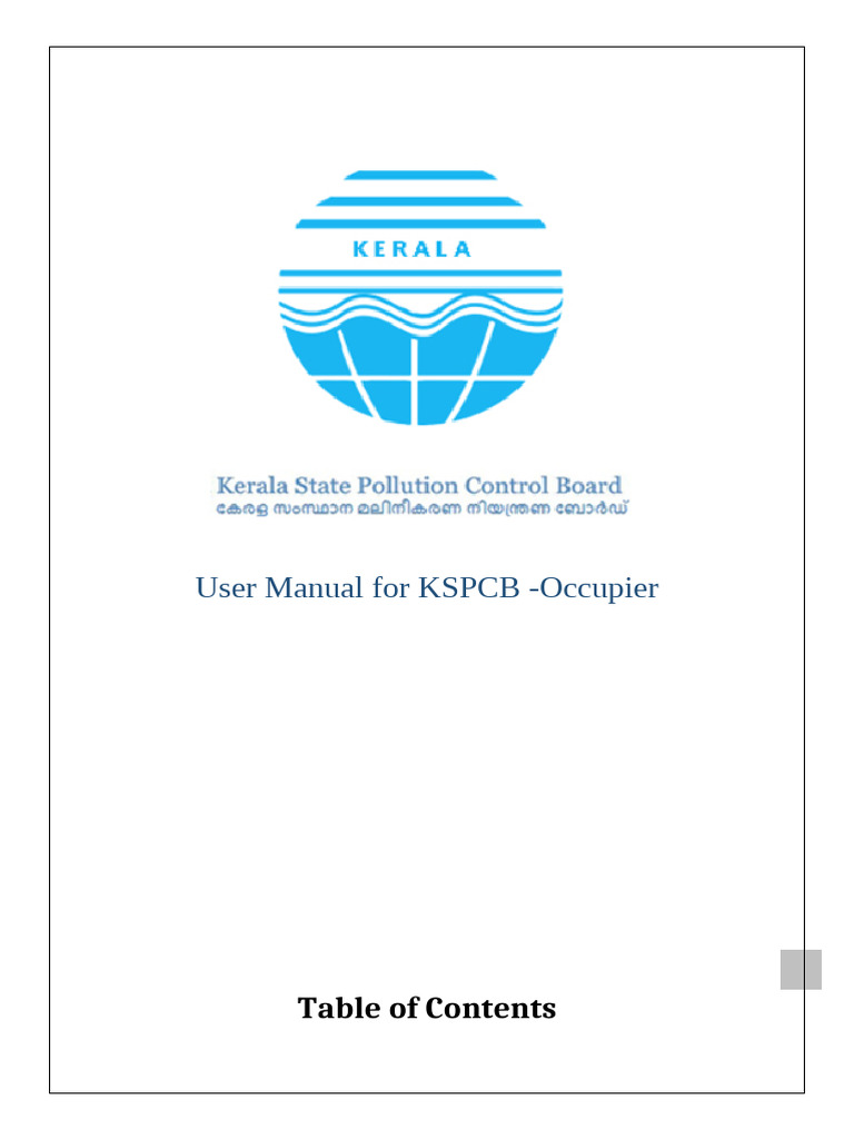 KSPCB Occupier User Manual Guide | PDF | User (Computing) | Login