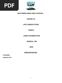 GRADE 10 LO JUNE EXAM MEMO 2025