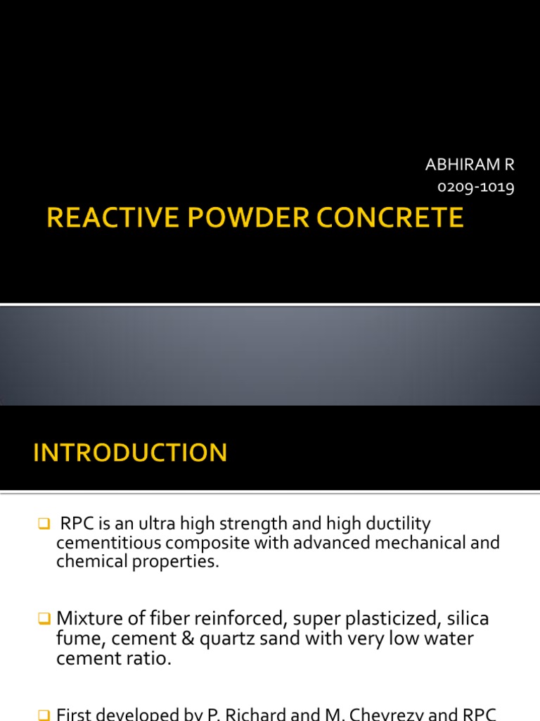 Reactive Powder Concrete Strength Of Materials Cement