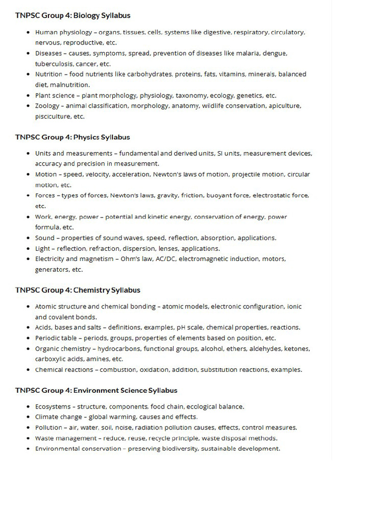 TNPSC General Science Portion | PDF