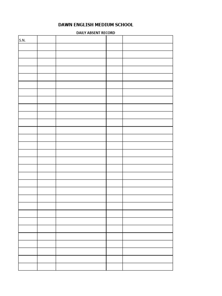 Absent Record Form | PDF