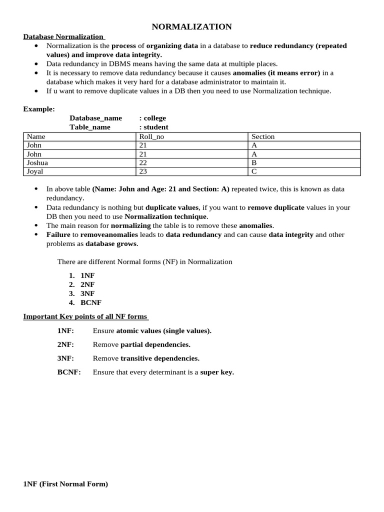 U3T7 - Normalization To BCNF | PDF | Information Technology Management ...