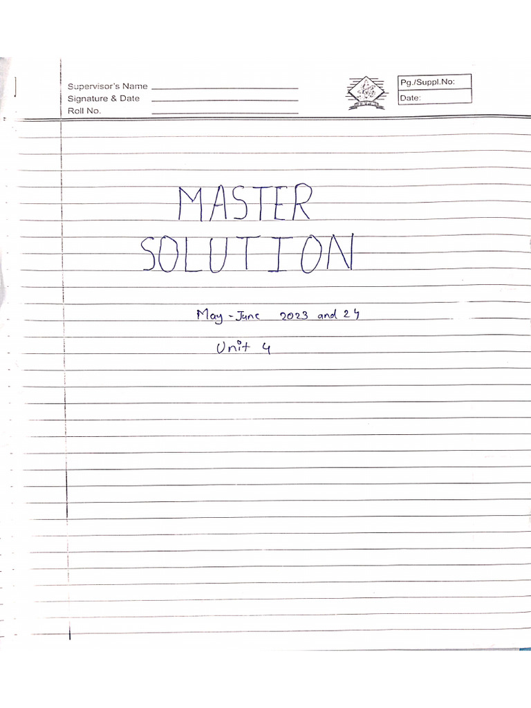 CG Unit 4 Master Solutions | PDF