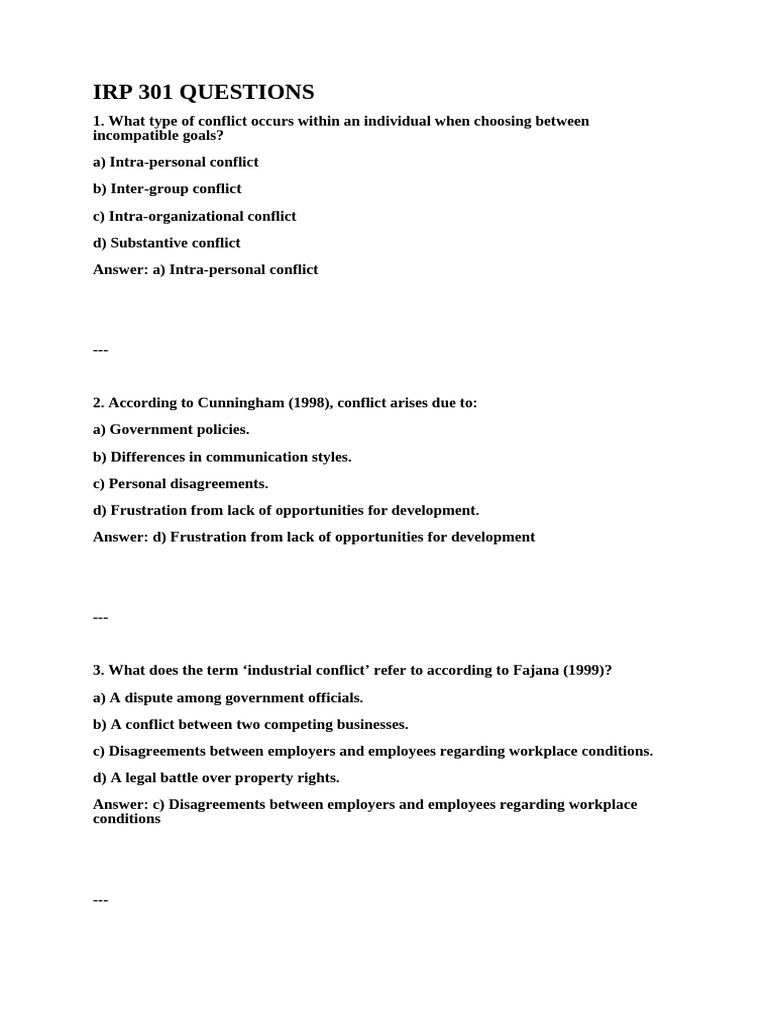 Irp 301 Questions by Anonymouss | PDF | Strike Action | Employment