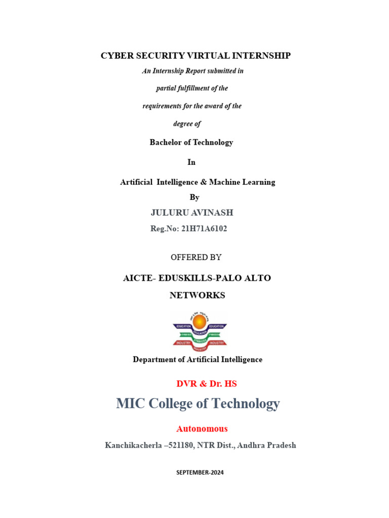 Palo Alto Cybersecurity Internship Report | PDF | Firewall (Computing ...